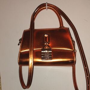 Aldo Gold Crossbody Bag with Metallic Finish